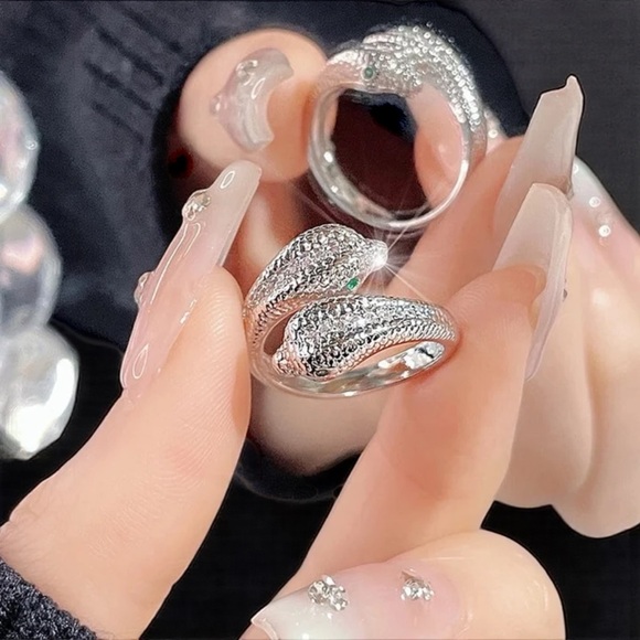 Gorgeous Snake Silver Zircon Ring - Picture 4 of 7